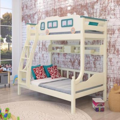 China OEM ODM Modern Bunk Bed Kids Double Wooden Bed Wooden Kids Space Painting Environmental Kids Bunk Beds With Stairs for sale