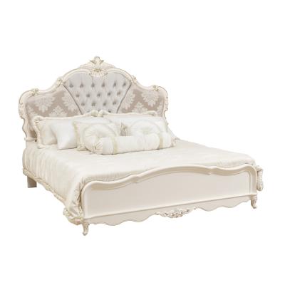 China EUROPEAN high quality white royal white bed bed room french wood furniture for sale