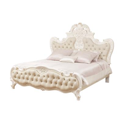 China French EUROPEAN high quality royal white bed wooden bed furniture in china for sale