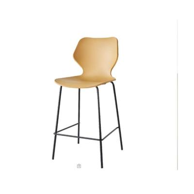 China Factory Adjustable Whole Size Cheap Cafe Bar Stool PP Tall Chair With Metal Legs High Foot Nordic Cafe Chairs for sale