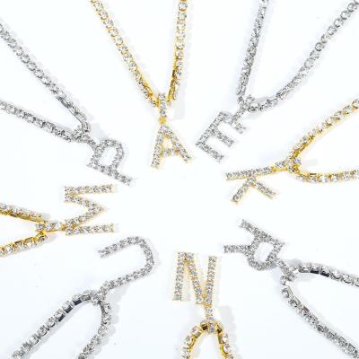 China Cute Freedom Gifts Rhinestone Pendant Necklace Initial Letter Necklace for sale