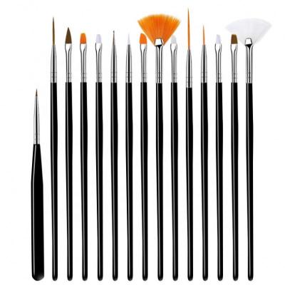 China Acrylic Nail Art Brush Set Nail Art Brush Professional 15Pcs Nail Polish Soft Design Brush 13 for sale