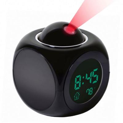 China Alarm Clock Voice Thermometer Nap Function Desktop LCD Projection LED Display Time Digital Fast Talking Alarm Clock M0257 for sale