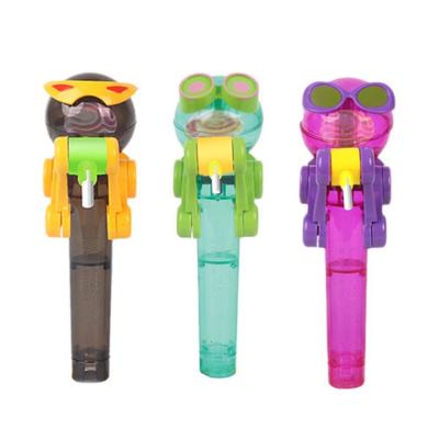 China 2021 Hot Sale Wholesale Plastic Funny Lollipop Toys High Quality Kids Creative Custom Logo Plastic Candy Toy Lollipop Robot for sale