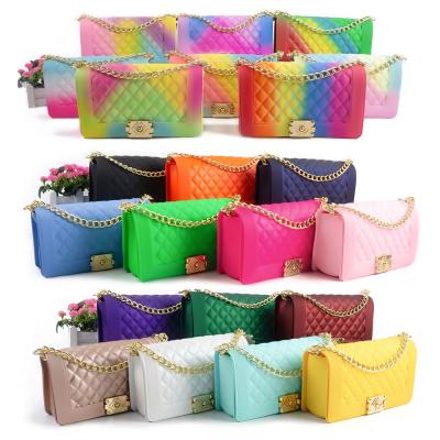 China Fashion/Custom Large Capacity Purse Jelly Bag Jelly Handbag Supplier 2021 Lady Designer Colorful Wholesale Bag For Women And Girls PVC for sale