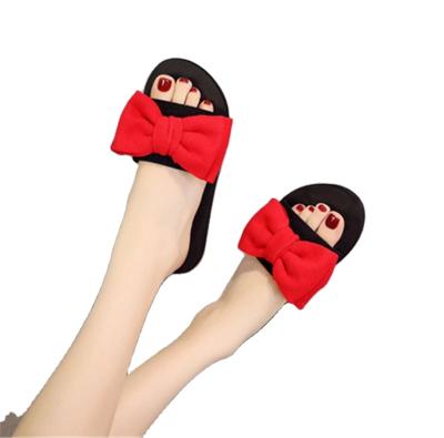 China Women Slippers Women Bow Sandals Slipper Indoor Outdoor Flip Flops Summer Beach Shoes New Fashion Flower Female Casual Slipper R1174 for sale