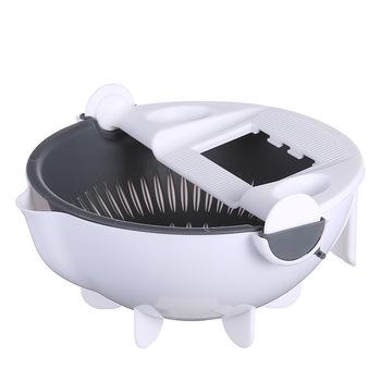 China Viable Kitchen 9 in 1 Potato Shredder Cutter Multifunctional Fruit Slicer Basket Vegetable Storage Drain Basket Grater for sale