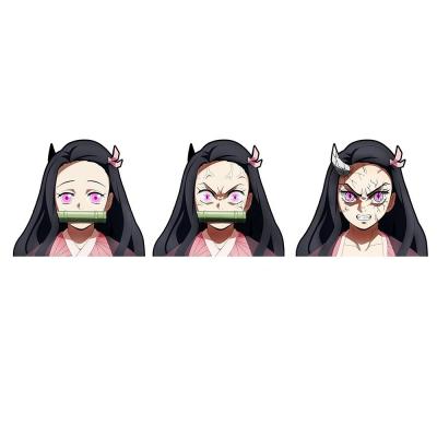 China Waterproof+Eco-friendly Kamado Nezuko Motion Stickers Anime Demon Slayer 3D Lenticular Stickers For Laptop Car Wall for sale