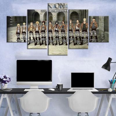 China Waterproof+ECO-Friendly 5pcs HD Attack on Titan Anime Poster Graduation Students Character Printing Decor Levi Manga Poster Sofa Canvas Wall Decor for sale