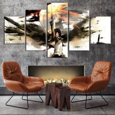 China Waterproof+ECO-Friendly 5pcs Japanese Anime Attack on Titan Anime Poster Wall Art Character Mikasa Oil Painting Wallpaper Girl Bedroom Decoration for sale