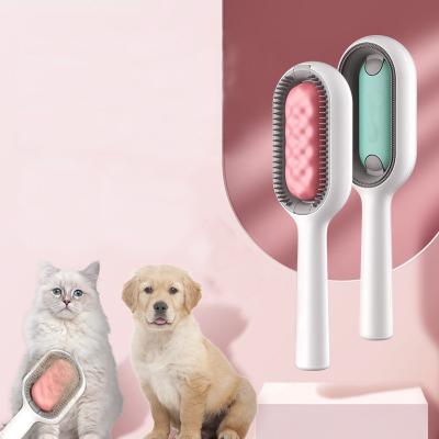 China Sustainable Pet Grooming Tool Comb With Leave-in Plastic Pet Cleaning Brush for sale