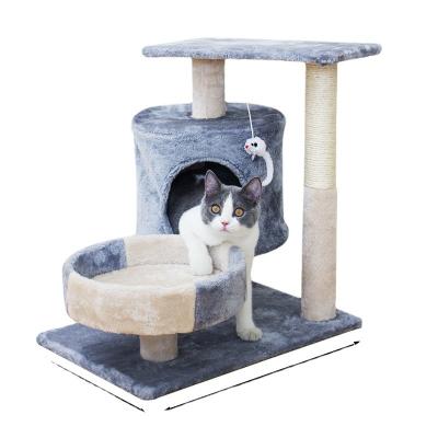 China Modern Wooden Cat Tree Tower House Housing Wood Cat Scratch Tree Cute Cat for sale