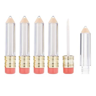 China Cosmetics Lip Gloss Tubes Clear Refillable Lip Oil Bottle Pencil Shaped Empty Lip Balm Containers Novelty For Women for sale