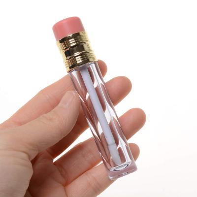 China Empty Cosmetics 5ml Lip Gloss Tube Container Clear Lip Balm Tubes Pencil Shape Lipstick Bottles Refillable Lip Gloss Packaging Bottles for sale