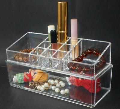 China Clear Crystal Plastic Acrylic Makeup Case Jewellery Box for sale