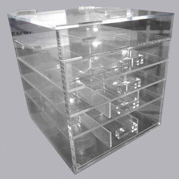 China Clear acrylic/Perspex cosmetic/makeup drawer organizer with lid, Lucite drawer box for sale