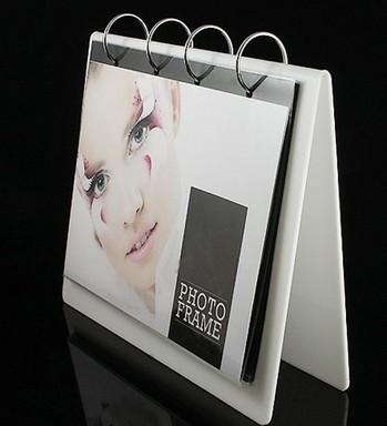 China White Acrylic Calendar Holder , Desk Calendar Stand 16 * 22cm for sale