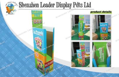 China Newspaper Cardboard Display Stands , Green Point Of Purchase Sales Promotion for sale