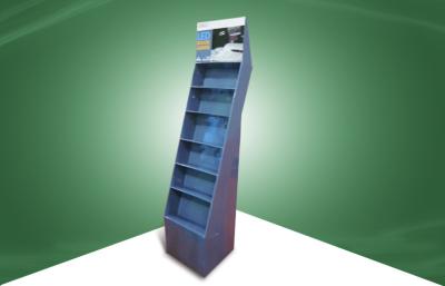 China Retail Grey Cardboard Free Standing Display Units Floor Display Shelves for sale