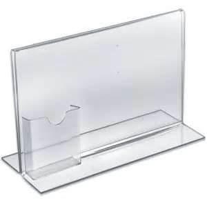 China Horizontal Double Sided, Transparent Stand Up Acrylic POS Sign holder for display for sale