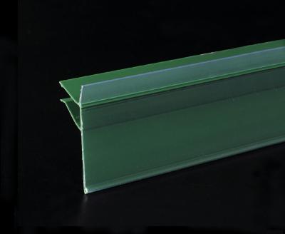 China Green PVC Data Strip Sign Holder for Mall Shelves And Price Tag Inserted for sale