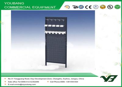 China Metal supermarket gondola shelving , display rack with hooks for hanging clothes for sale