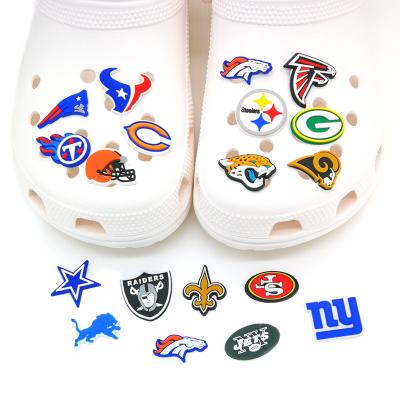 China Professional NFL Football League Shoe Charms High Quality Rainbow Shoe Buckle PVC Shoe Decorations Buckles Decorations Wholesale Custom for sale