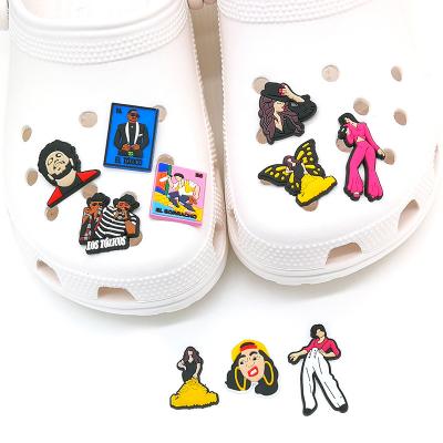 China Custom Shoe Buckle PVC Shoe Buckle Ornaments Famous Singer Series Cartoon Figure Shoe Charm Accessories Decoration Fitted Sandals Wristbands for sale