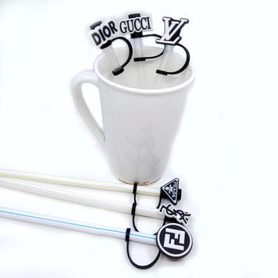 China Drinking Straw Cover Straw Toppers Cartoon Cute Contemporary Cute Silicone Sign Dustproof Protector Splash Proof Cup Accessories for sale