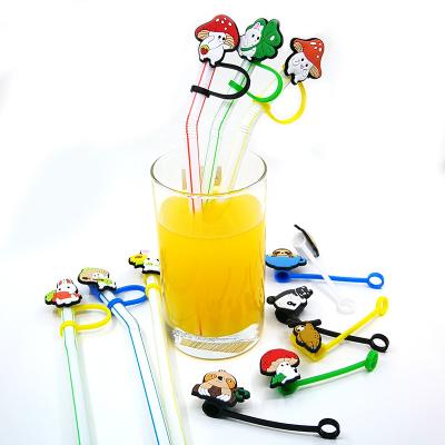 China Contemporary Straw Toppers Kawaii Mushroom Silicone Straw Tips Drinking Dust Cover Splash Proof Straw Cover Cup Trinkets Custom Wholesale for sale