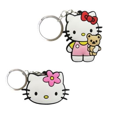 China Wholesale Silicon Key Chain Hello Kitty Cartoon Keyring Kawaii Cat Key Holders Fit Kids Children Key Bag Wallet Accessories for sale