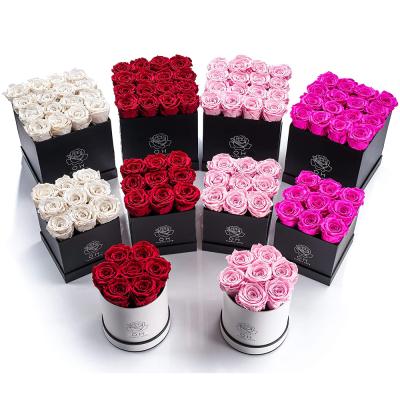 China New Cylinder Flower Box Handmade Custom Elegant Pink Packaging Gift Round Flower Box for sale