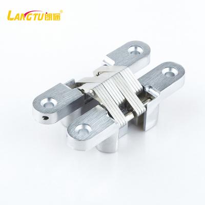 China 180 Degree Modern High Quality Zinc Alloy Material Cross Invisible Hinge Hidden Hinge for sale