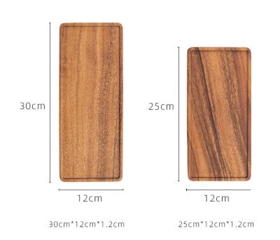 China Simple Natural Wooden Tableware Wooden Serving Trays Walnut Color Wooden Tea And Coffee Trays for sale