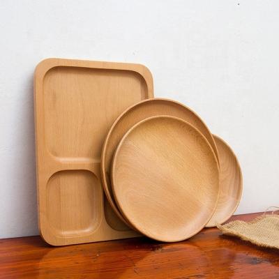 China Sustainable Natural Wooden Tableware Wooden Beech Dishes Dining Tableware For Household And Restaurants for sale