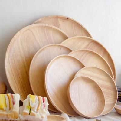 China Domestic Wholesale Cheap Price Hotel Wooden Serving Tray Rubber Wooden Dish Restaurant For Bars And Restaurants for sale