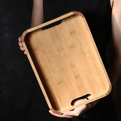 China Simple Natural Color Bamboo Tea And Coffee Trays Wood Tableware Wooden Serving Tray for sale