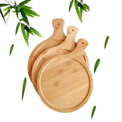 China Simple western tableware 9 inch pizza tray solid wood bamboo round pizza board bread boards for sale