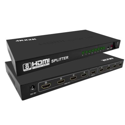 China 4K*2K 3D 8 Hdmi Port Splitter 1 In Amplifier 8 V1.4 audio video 1x8 hdmi splitter for Hd TV Ps3 053 for sale