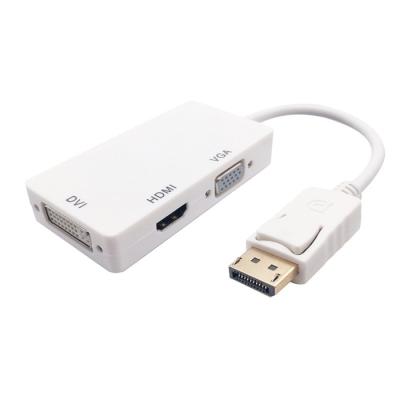 China DP to VGA hdmi dvi 3 in 1 Displayport to HDMI DVI VGA Converter DP 3 in 1 adapter for pc computer for sale