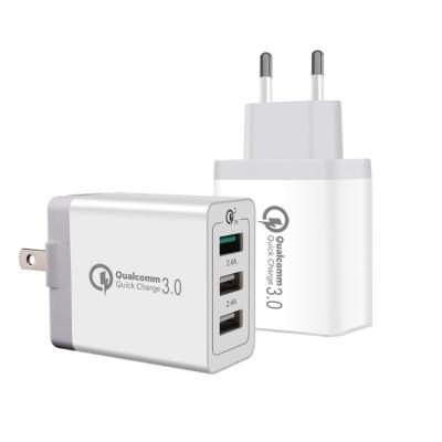 China MP3 / MP4 Player 3 USB Charger QC 3.0 Port USB Wall Charger Travel EU USA for sale