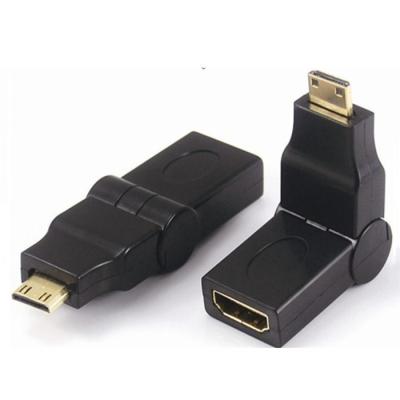 China Multimedia male to female 180 degree converter 360 degree rotating mini hdmi to hdmi connector adapter for sale