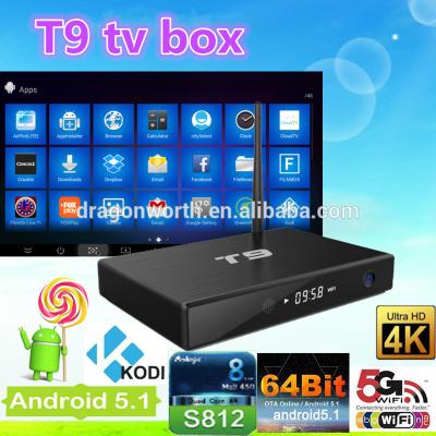 中国 15.0 XBMC Kodi TV 箱 T9 2G 8G 4K Google のアンドロイド 4.4 TV 箱 Amlogic S812 販売のため