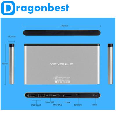 Chine Mini OS 2GB 32GB de Wifi Bluetooth 4,0 Windows 8,1 de noyau de quadruple de boîtier de protection du PC TV de Vensmile w10 Intel à vendre