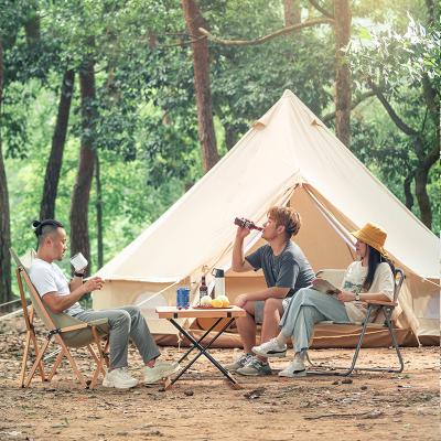 China Extended Type 4x4 M Large Family Hiking Camping Travel Tent Canvas Luxury Bell Tent for sale