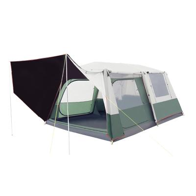 China Extended type 8-10 large PU3000mm person waterproof outdoor spacious tent with porch family camping tent for sale