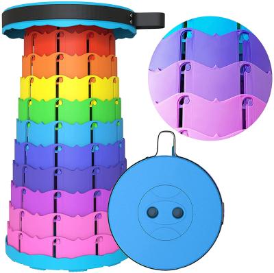 China Portable Foldable Ultralight Rainbow Stool Folding Telescopic Stool With Soft Backpack Pad for sale