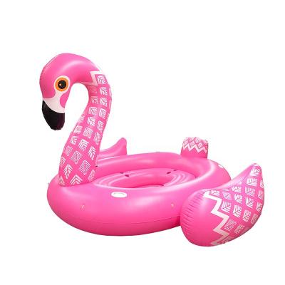 China Water Entertainment 6 Person Flamingo Unicorn Pool Float Flamingo Floating Island Inflatable Water Floating Island for sale