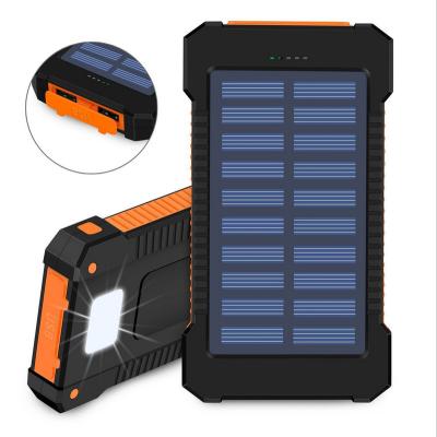 China Solar Power Bank 10000mah Solar Power Bank 10000 Mah Outdoor Led Flashlight Cell Phone 10000mAh Powerbank Slim Solar Portable Charger for sale