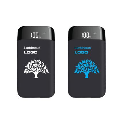 China Custom Advertising Logo 10000mah Powerbanks Digital Display Luminous LCD LED Branding Slim USB 10000mah Power Bank for sale